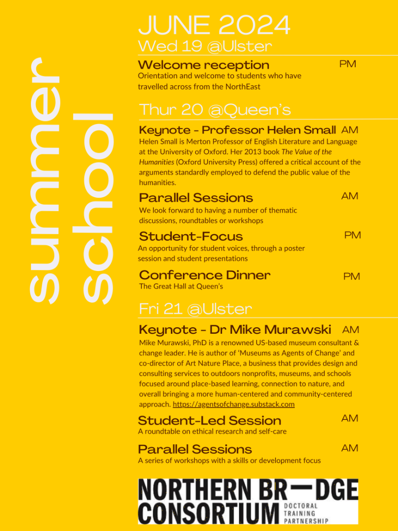 Northern Bridge 2024 Summer School outline programme